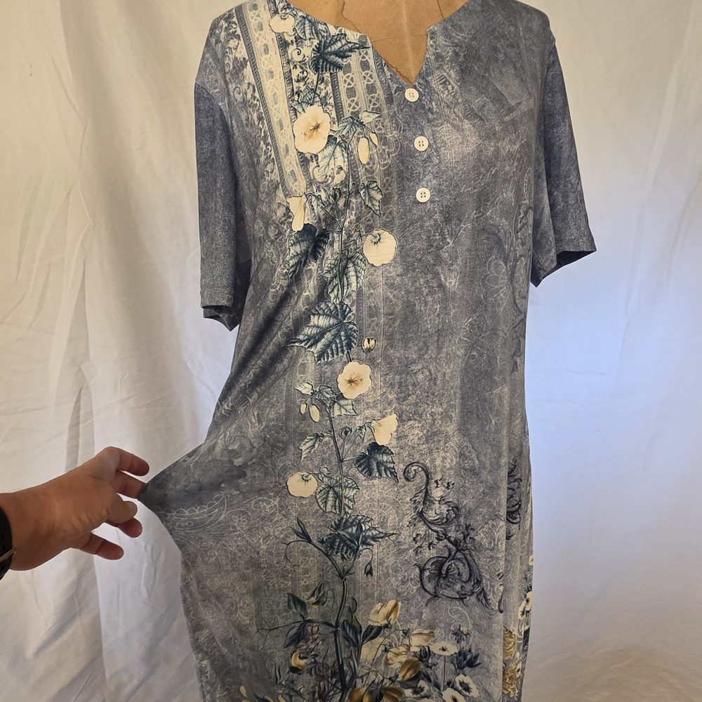 Floral Blue Women's Top